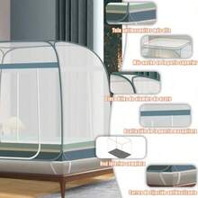 Mosquitero para cama king sizeMosquitera Plegable para Camas con Doble Puerta e Inferior de Red para bebés Adultos Viajes Camping al Aire Libre antimosquitos 150*200CM Verde azul1.5*2   6989587 - Verde azul1.52 - Ver 3