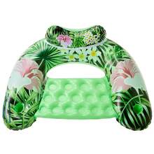 Silla flotante inflable con forma de U y patrón de hoja de arce para adultos de gran tamaño, vehículo flotante de recreación acuática simple, vehículo flotante inflable de PVC con hoja de arce, silla flotante inflable con 2 portavasos, cama flotante plegable con forma de U con hoja de arce, silla de ocio acuático, fiesta en la piscina, diversión en la playa - Múltiples estilos - Ver 27