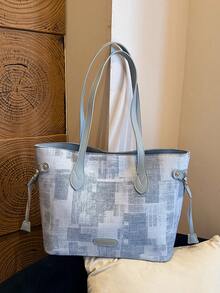 Large Capacity Handbag For Women, New Arrival Minimalist Commuting Shoulder Tote Bag - Multicolor - View 5
