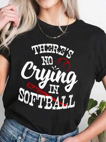 There's No Room For Crying On A Softball Jersey. - màu đen - Xem 1