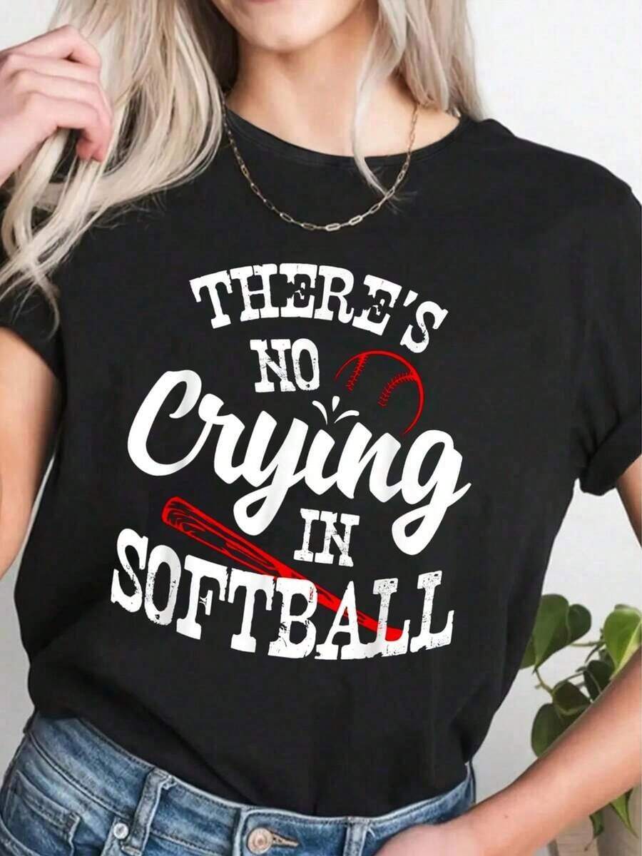 There's No Room For Crying On A Softball Jersey. - màu đen - Xem 1