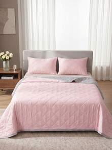 1pc Light Pink Cooling Blanket, Bedspread, Bedding, Bedroom Decor, Air Conditioning Quilt, Lightweight Summer Bedding, Fully Breathable And Cool, Soft And Comfortable, Suitable For All Bed Sizes, Suitable For Home And Dorm Use, Does Not Include Pillows And Pillowcases - Baby Pink - View 9