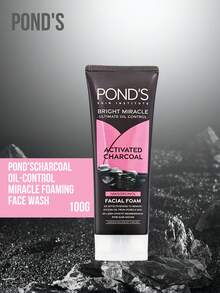 Pond's 溫和弱酸性控油泡沫洗面乳，微氣泡濃密泡沫含菸鹼醯胺，溫和控油、清潔毛孔、維持油水平衡、提亮肌膚，適合敏感肌，清爽不緊繃 - 黑炭控油 - 查看 5
