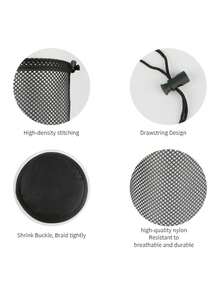 1pc Golf Ball Mesh Bag, Available In Small, Medium And Large Sizes, Capacity Range 15-50 Balls, Drawstring Design For Easy Storage, Made Of High-Density Nylon Mesh For Breathability And Durability - Multicolor - View 3