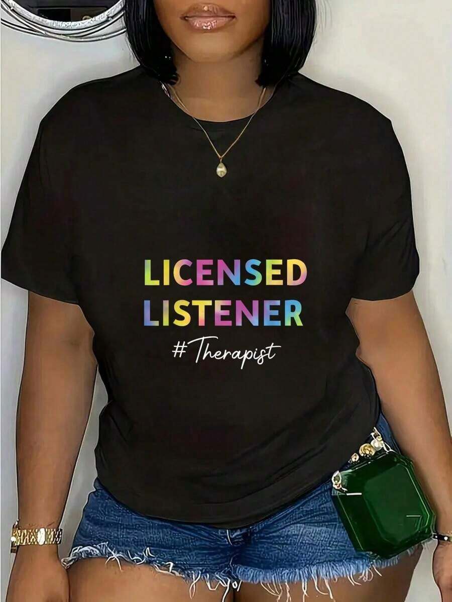 Arte Mexicano 100% Cotton Licensed Listener Counseling Mental Health Counselor T-ShirtCamiseta Algodón Familia Coordinada - Negro - Ver 1