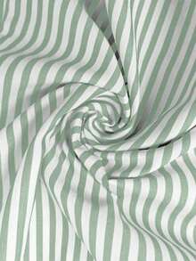 CURVE Una blusa de mujer de verano de gran tamaño, de estilo casual y con rayas tejidas - Verde - Ver 3