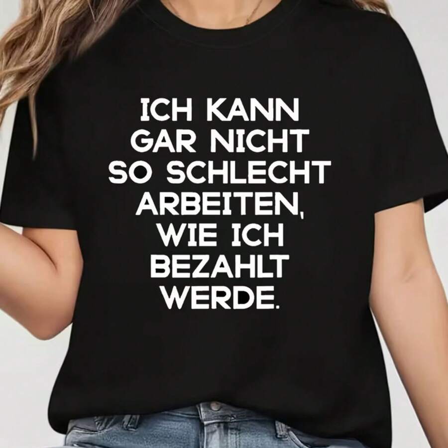 Printed T-Shirt For Men And Women - 黑色 - 查看 1