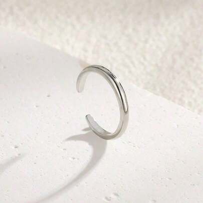 1pc Plain Minimalist Open Band Adjustable Toe Ring, Niche Fashion
