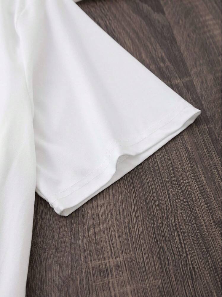 Women's Casual Sports T-Shirt, Short Sleeve, White With Bold Text DONE NOT MAD -- Elastic Crew Neck Shirt, Machine Washable, Comfortable Fit For All Seasons, Perfect For Daily Wear And Casual Activities. - trắng - Xem 4