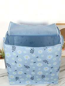 Cestas rectangulares, cajas de almacenamiento con lindos patrones, bolsas de almacenamiento plegables con asas, cestas de regalo, bolsas de almacenamiento de juguetes, cestas para estantes - Bolsa de almacenamiento para edredón Daisy - Ver 3