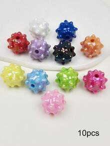10pcs Colorful Acrylic Wolf Tooth Beads, Meteor Beads, Transparent Colored Sea Urchin Beads, DIY Jewelry Making Decorative Beads, Can Be Used For Earrings, Necklaces, Phone Chains, Keychains, Bag Charms - Sea Urchin Pearls - View 6