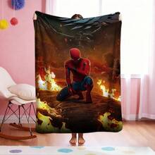 1pc Cartoon Character Printed Blanket,Superhero Movie Print Blanket,Retro Cartoon Style Throw Blanket,Cartoon Character Printed Blanket,All-Season Universal Nap Blanket,Character Home Decor Blanket,Modern Fashion Gift Suitable For Home Bedroom Bed Sofa Office Lunch Break Cover Picnic Blanket - Nhiều màu - Xem 2