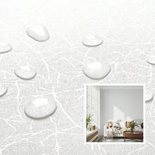 1卷白色桑蚕丝自粘墙纸,防水PVC可移除墙贴,适用于卧室、客厅,40厘米*100/300/500 - 白色 - 查看 8