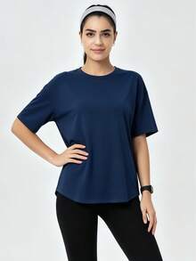 OKP 5PACK Women's Large Size Solid Color Sports T-Shirt,Ropa Deportiva Mujer Gym,Basic Urban Commute Style, Simple Elegant Fashionable Business Casual Outfit, Plus Size Clothing,Gym Clothes Women,Workout Sets Women - Multicolor - View 6