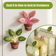 Magnetic Sealing Clips Set, Moisture-Proof Sealing Stickers, Creative Fridge Magnets, Moisture-Proof And Fresh-Keeping Bag Clips, Kitchen Tools. Each Leaf Can Be Used As A Small Clip And Is An Ideal Storage Solution For Home Kitchens And Offices. - Multicolor - View 1