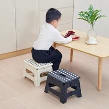 VECELO Stepstool Folding Chair [2024 New Release/ty Lock Design] Step Stepladder Width 32*Depth 25*Height 22cm Khaki Folding Stool Chair Compact Outdoor/Indoor Storage Convenient - 写真のように - チェックする 2