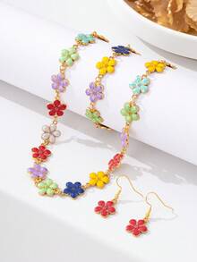 Elegant Personalized Purple Flower Bead Jewelry, Versatile High-End Gift - Colorful - View 2