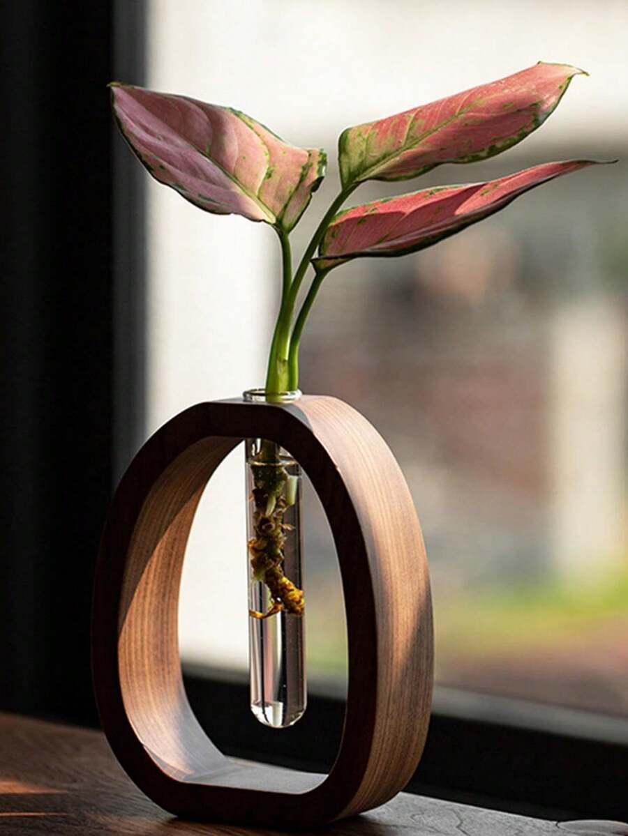 现代波西米亚风格植物繁殖花瓶,室内植物盆,适用于桌面、家居、卧室装饰,木质花瓶(不含植物) - 多款式 - 查看 1
