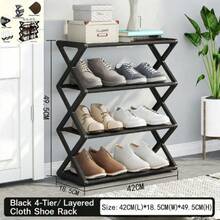 1pc Multi-Layer Storage Shoe Rack, Organizer Shoe Rack, Multi-Functional Shoe Rack, Shoe Rack Organizer, Shoe Storage Rack, Shoe Storage Unit, Thickened Shoe Rack, 4-Layer Shoe Rack, Closet Shoe Rack, Floor Shoe Rack Cabinet, Black , White , Pink, Space-Saving Stackable, Shoe Cabinet Storage, Shoe Storage, Home Decor Living Room, Home Decor, Shoe Rack Organizer - Multicolor - View 13