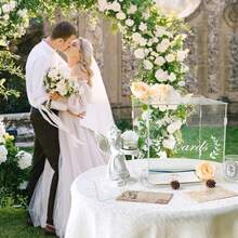 1 Set Transparent Acrylic Card Holder With Slots And Lock, DIY Large Wedding Card Storage Box Suitable For Wedding Reception, Elegant Party, Wedding, Birthday, Baby Shower, Graduation Ceremony And Other Occasions To Decorate Money Envelopes And Gift Cards - one-size - View 6