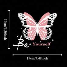 1pc Calcomanía de Transferencia de Mariposa para Planchar, Ideal para Ropa DIY, Camisetas, Bolsas, Tela - Calcomanías de Vinilo para Prensa Térmica con Diseños Multicolor de Mariposas y Alas, Aplicación para Decoración de Telas (No Requiere Costura) - Negro - Ver 5