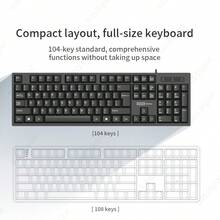 Lenovo 联想 K280 有线 USB 办公键盘 104 键 | 全尺寸人体工学电脑键盘，带数字小键盘 | 即插即用，适用于台式机和笔记本电脑 - 查看 2