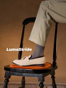 Calcetines de tripulación para hombres | Negocios & Uso diario | Calcetines de vestir versátiles | Nylon cómodo | Estilo combinable - Gris - Ver 4