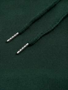 Conjunto de Top de Manga Corta y Pantalones Cortos de unicolor, Cuello Redondo, Hombros Caídos, Transpirable y Fresco para Verano - Verde Oscuro - Ver 8