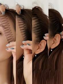 1/2/3pcs Multi-Functional Hair Comb, Broken Hair Organizer Box, Hairband Back Combing, Hair Clip With Spoon, Hair Accessory Broken Hair Comb - Multicolor - View 2