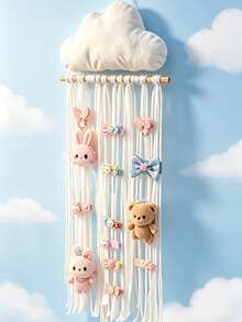 1 pièce Pince à cheveux en forme de nuage blanc pour filles, support d'affichage d'accessoires pour cheveux de bébé, décoration pour la chambre des filles - Multicolore - Voir 4