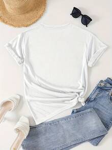 Camiseta de Espionaje - Diseño de Ratón Espía y Lupa - Manga Corta y Cuello Redondo - Top Casual de Verano para Fiestas Temáticas y Ropa casual - - Blanco - Ver 2