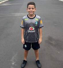 Brazilian National Team Kids' Outfit, Gray And White Gradient - GRAY aND WHITE - View 1