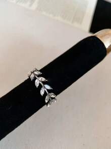 1pc/3pcs Luxury Fully Paved Crystal Adjustable Open Ring Set, Unique Design, Suitable For Daily Wear, Party, Graduation, Valentine's Day Gift, Women's Adjustable Open Ring - Silver 3 - View 5
