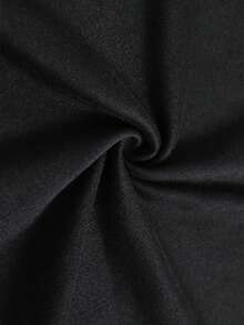 Cozy Comfy Lounge Plus Size - Camisa de manga corta estampada en negro para mujer, top casual de cuello redondo, adecuada para primavera y otoño, ropa - Negro - Ver 6