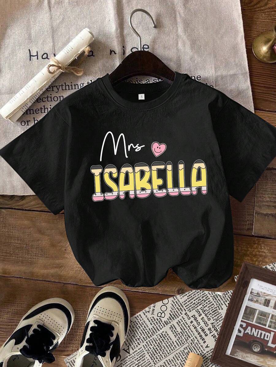 Camiseta de profesor con lápiz 2026, camiseta personalizada con el nombre del profesor, camiseta de regreso a clases para profesores, camiseta de regalo para profesores. - Negro - Ver 1