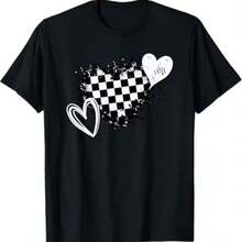 Printed T-Shirt For Men And Women - Black - View 1