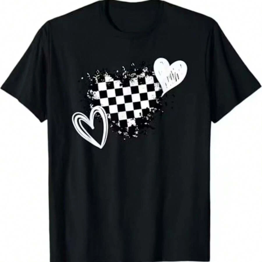 Printed T-Shirt For Men And Women - Black - View 1