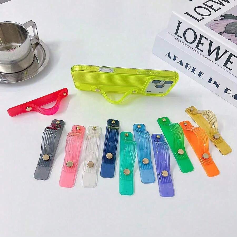 1pc Silicone Phone Wrist Strap Stand, Adhesive Back Finger Ring Pull Grip Holder, Anti‑Lost Anti‑Drop Hand Band Support Bracket, Universal Portable Phone Accessory For All Smartphones - Wristband Ring Buckle - View 1