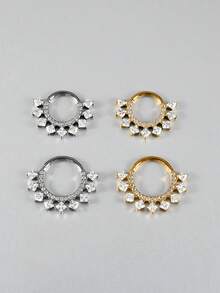 1 chiếc khuyên tai hình vuông bằng titan G23 đính đá Zirconia, khuyên tai Daith có bản lề, khuyên tai hình chữ nhật đính đá Zirconia dùng cho vách ngăn mũi, khuyên tai Tragus, Helix và sụn tai. - Như thể hiện trong hình ảnh - Xem 8