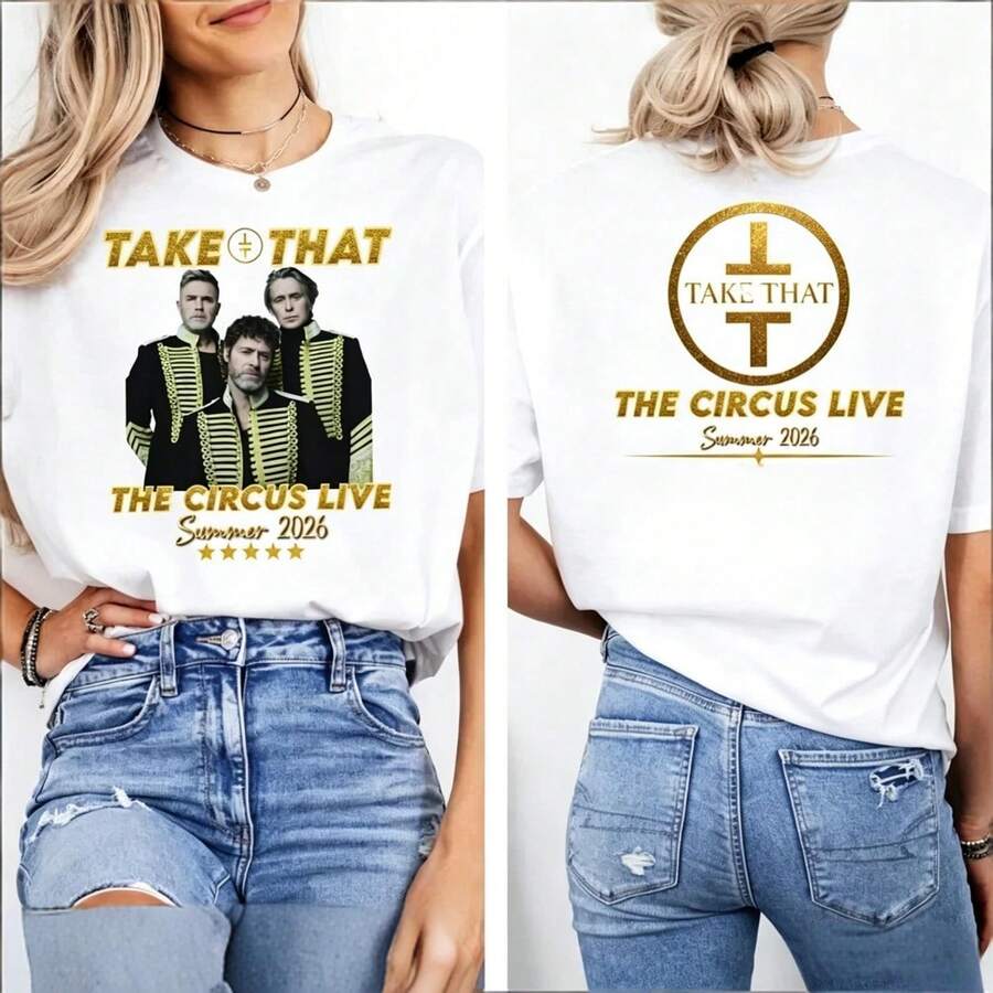Take That Circus Live Summer 2026 Tour Shirt Concert Tee - 白色 - 查看 1