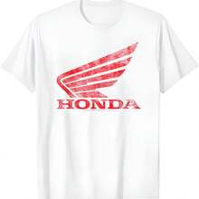 Hondas Distressed Powersports Wing1 T-Shirt - 白色 - 查看 1