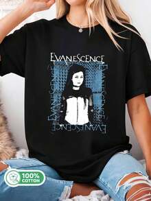 /Evanescence Fallen Era T-Shirt, Amy  Gothic Rock Band Vintage Tee - Black - View 1