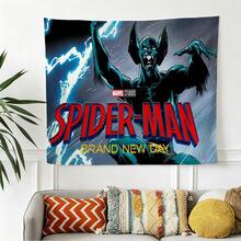 1pc Spider-Man Happy Birthday Backdrop Marvel Superhero Boy Party Decoration Cartoon Photography Background Indoor Holiday Gathering Scene Layout Cake Table Wall Tapestry Anime Fan Birthday Party Props Wall Hanging Decor - Nhiều màu - Xem 5