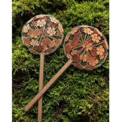 2pcs/Set Rusty Metal Garden Signs | Vintage Wrought Iron Garden Stakes | Suitable For Yard, Garden, Holiday And Seasonal Decor