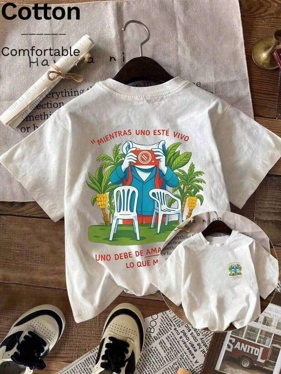 New Women's Summer Casual T-Shirts - Vintage Urban Style, Unisex, Loose Fit, Cotton, Short Sleeve, Round Neck - 白色的 - 查看 1
