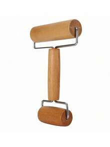 1pc Birchwood Rolling Pin - Double-Sided Rolling Pin, Suitable For Baking, Non-Stick Dough, Can Be Used To Make Bread, Cookies, Pizza, Pastries, An Essential Tool For Bakers, Baking And Cooking Utensil - Brown - View 9