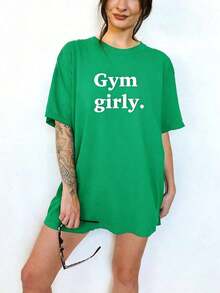 Camisetas Premium Casuales Unisex Lindas para Gimnasio, Estilo Femenino, para Entrenamiento, Camiseta Divertida de Gimnasio, Ratón de Gimnasio, Levantamiento de Pesas, Camiseta, Estilo Femenino de Gimnasio - Unisex, Corte Holgado, Cómoda, Estilo Urbano Vintage, Camiseta de Algodón. - Verde - Ver 6