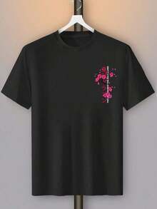 Camiseta Y2k para Hombre con Diseño de Dragón y Escritura Japonesa Estilo Anime - Negro - Ver 3