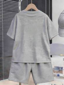 1 Set Adecuado para niños preadolescentes y adolescentes, conjunto de camiseta de manga corta y pantalón de chándal, con estampados de autos transformadores, regalo perfecto de verano para usar en la escuela y al aire libre, primavera/verano - Multicolor - Ver 3