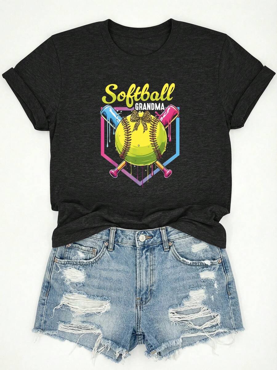 Una camiseta de manga corta para mujer, moderna, a la moda, retro y elegante, de corte holgado, adecuada para actividades al aire libre en primavera y verano.Una camiseta deportiva de manga corta para mujer, moderna y cómoda, con un suave diseño vintage de béisbol.Una opción ideal para eventos deportivos de verano, un excelente regalo para los entusiastas del béisbol.Adecuada para actividades diarias al aire libre y para vestir en la calle.blusas para mujer,blusas casuales para dama,tops,, mujer premium,y2k,playeras de mujer curvy,ofertas y liquidaciones ropa mujer,playeras deportivas para mujer,,playeras de hombre, mujer,blusas>elegante NJOB - Negro - Ver 1